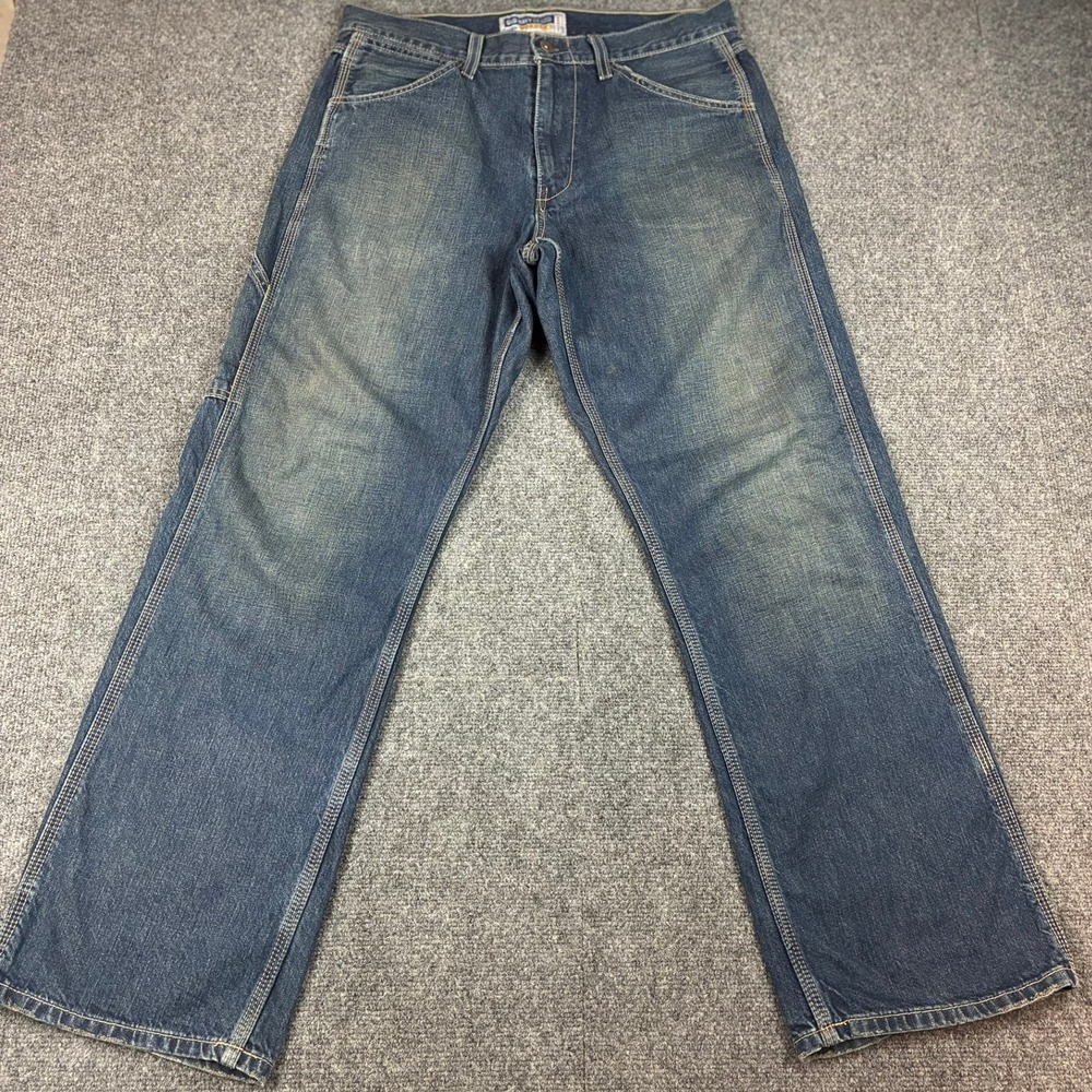 Old Navy Workers Jeans Mens 34x31‎ Blue Denim Carpenter Straight Leg Workwear